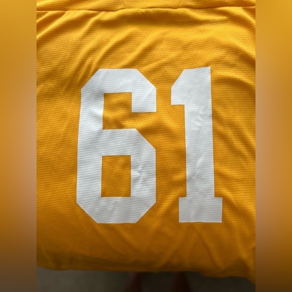 NWT KAMAZU Adult OILERS Yellow & White HOCKEY Practice Jersey Number 61 … - Picture 4 of 5